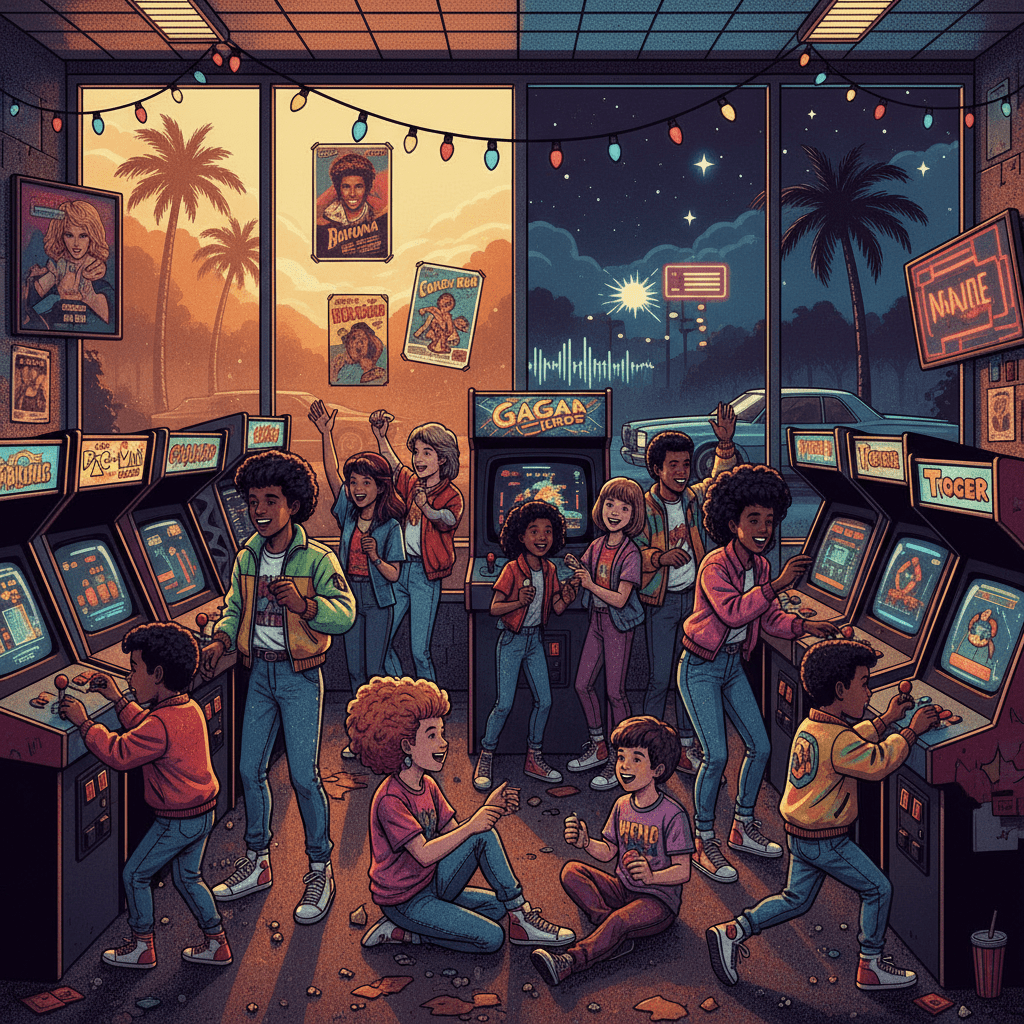 Prompt: 80s Arcade Nostalgia Prompt: 80s Arcade Nostalgia