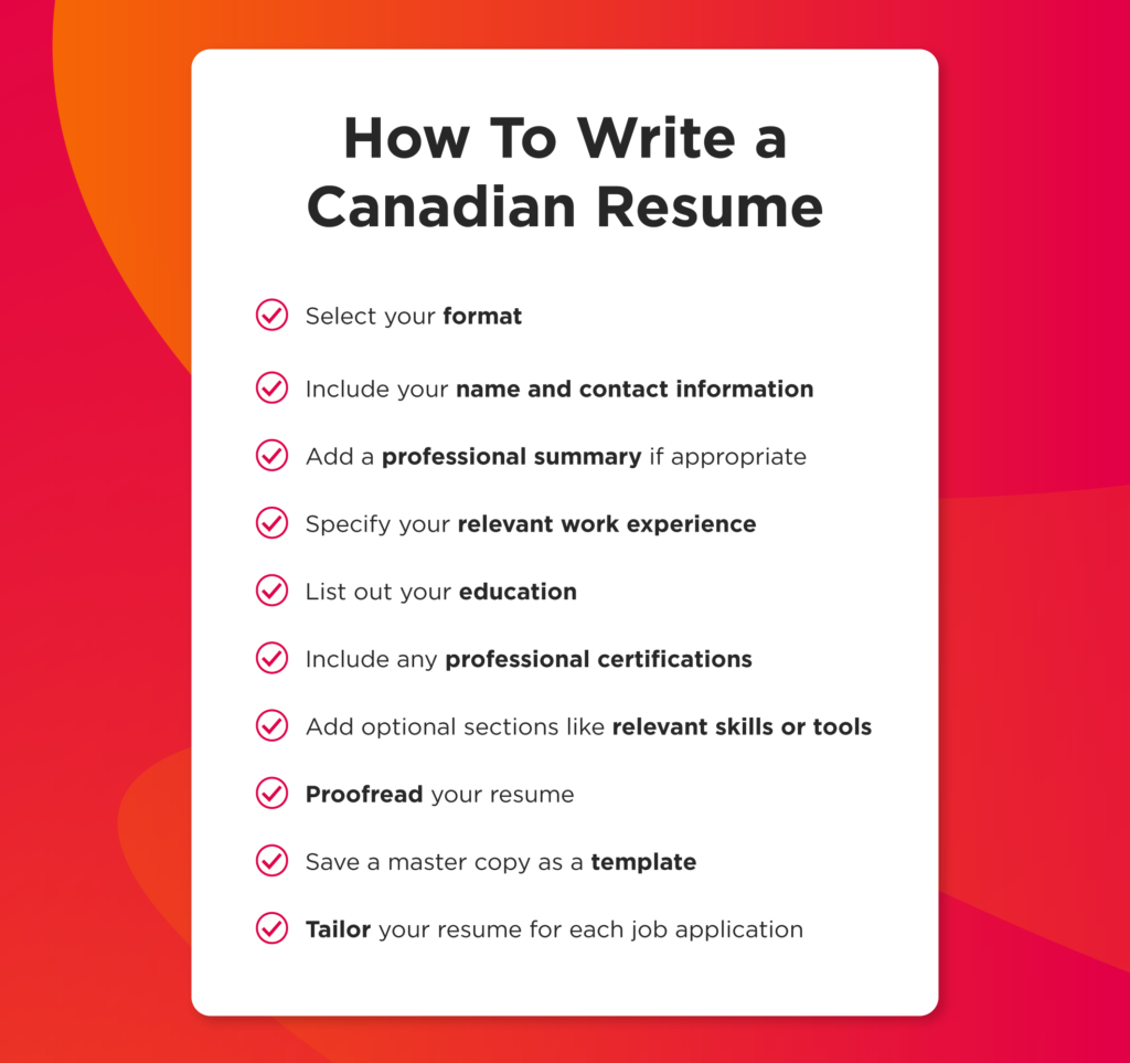 Canadian Resume Format [Templates] - Robertson College